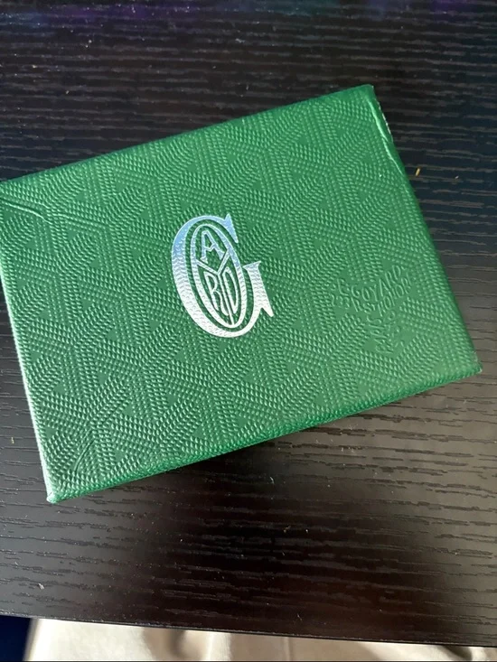 Goyard Grey and Black Goyardine Card Holder with Yellow Box Accents - Picture 5 of 5